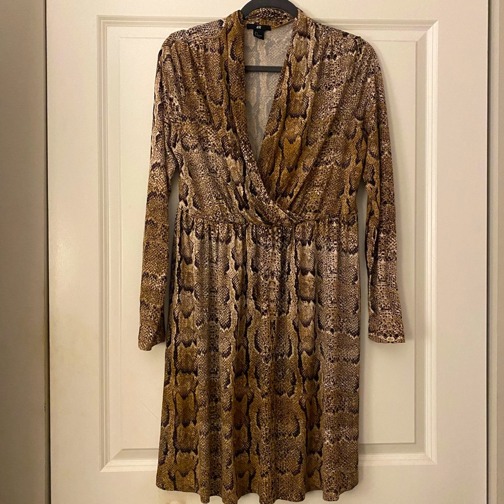 Snake skin wrap dress